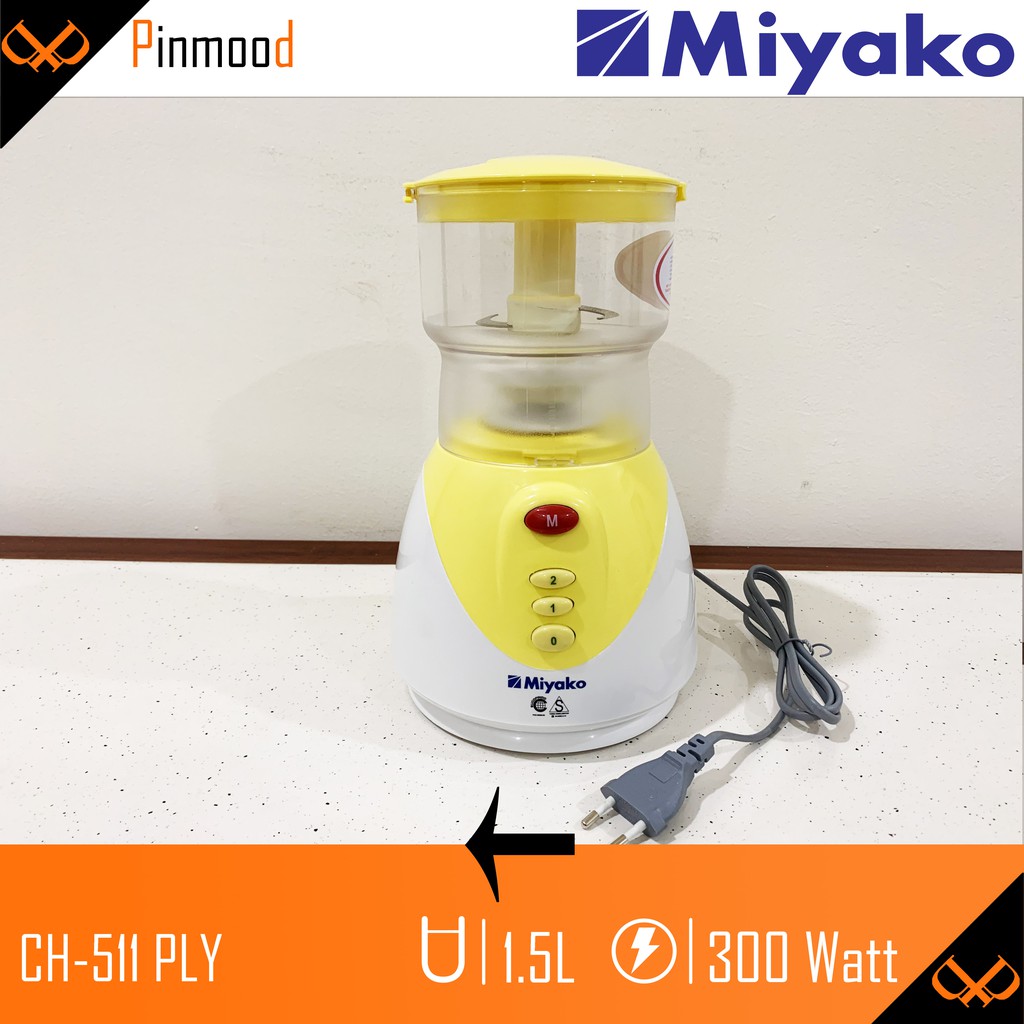 MIYAKO CHOPPER BLENDER PENGGILING DAGING CH-511 PLY [ 1,5 LITER ] PELUMAT 2 IN 1 PLASTIK