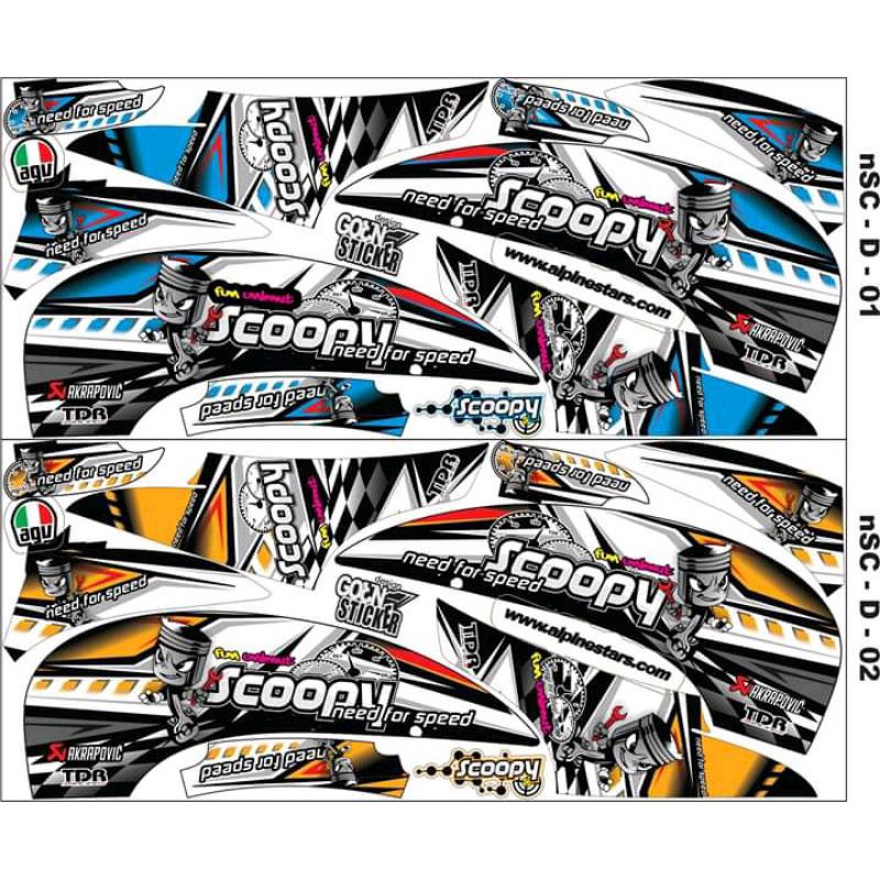 JUAL STIKER HONDA SCOOPY FI TAHUN 2015 - 2018 STRIPING VARIASI MOTOR