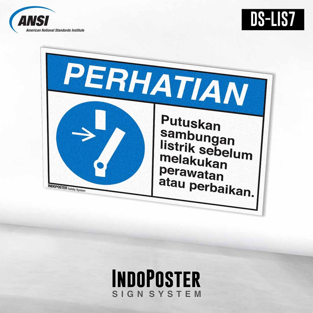

Stiker Safety Sign Rambu K3 ANSI Putuskan Sambungan Listrik Sebelum Melakukan Perbaikan