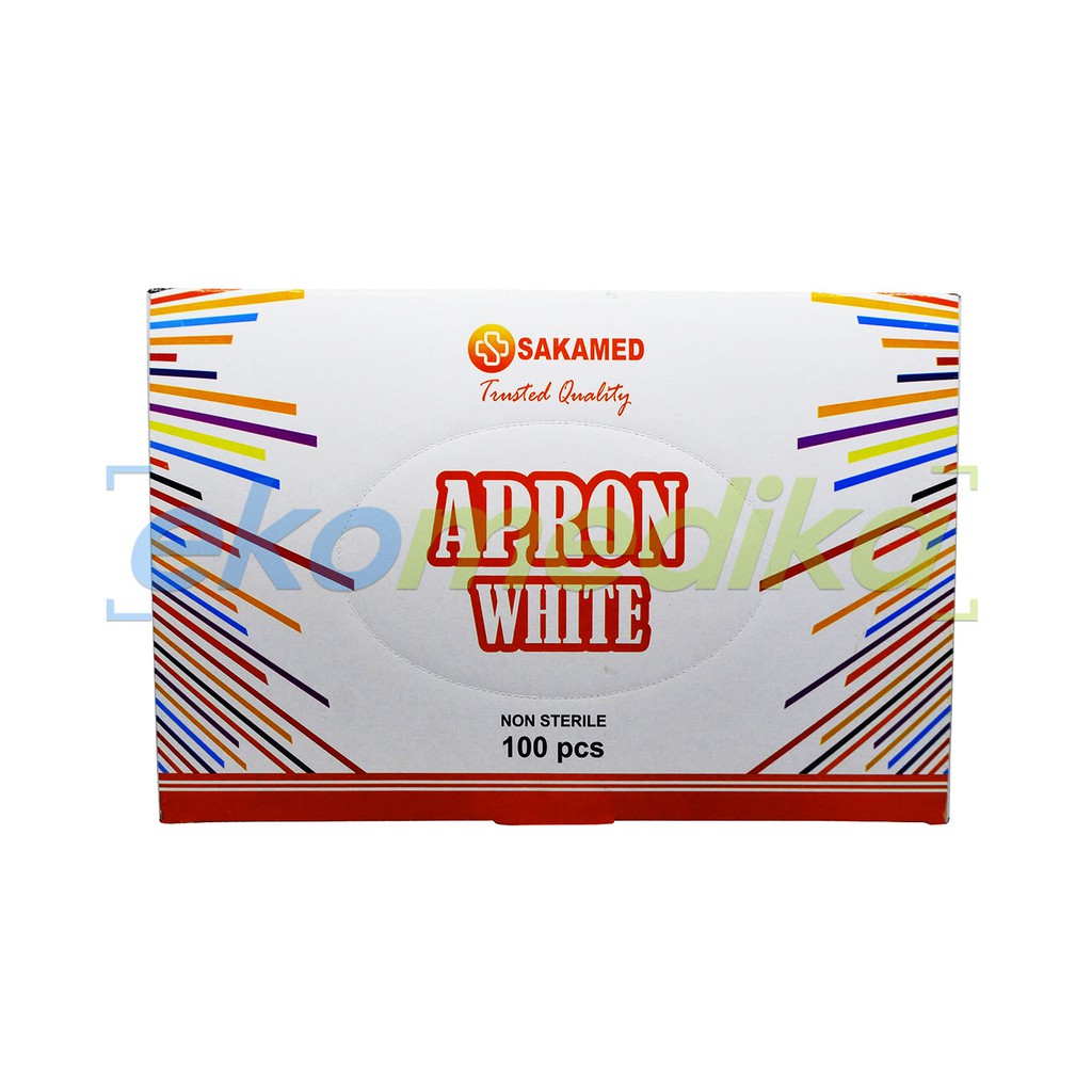 Apron Plastik Medis Sakamed Celemek Apron Medis Sekali Pakai