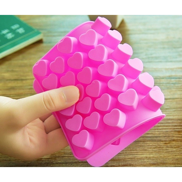 CETAKAN ES BATU SILIKON PINK BENTUK LOVE LA108P3 SERBAGUNA JELLY PUDING COKLAT AGER SILICON ICE CUBE TRAY MOLD