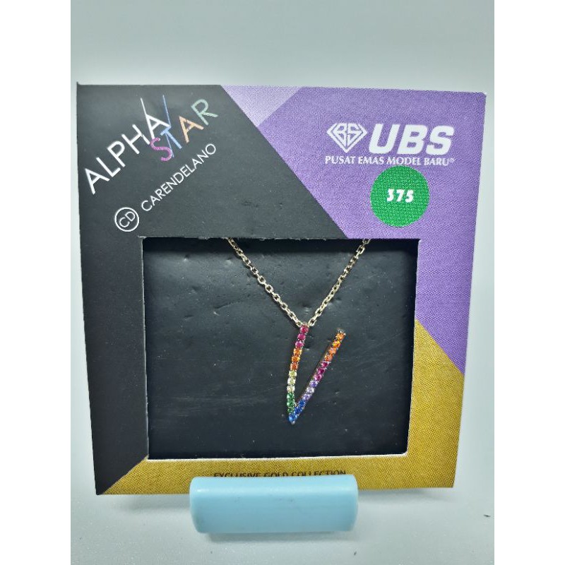 Kalung huruf V emas warna