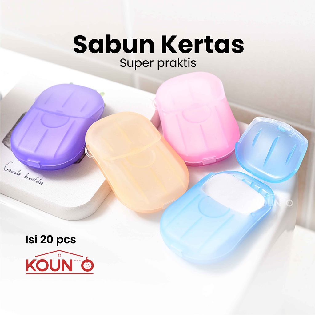 Sabun Cuci Tangan Kertas Mini Travel Disposable Paper Hand Soap Sabun Tangan Sabun Kertas Isi 20 lbr