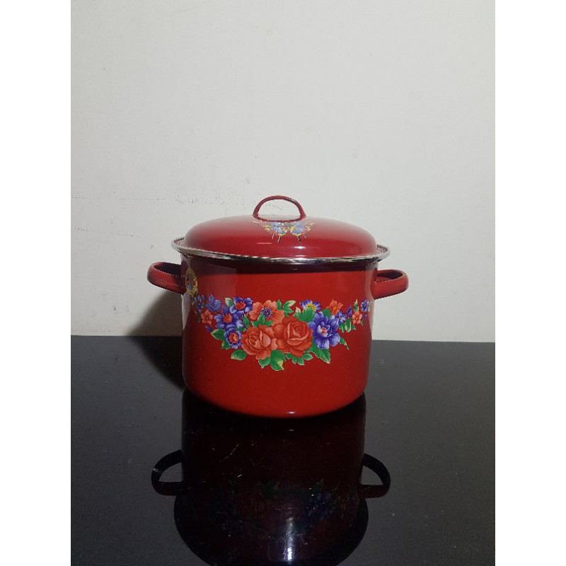 PANCI MASAK SAFARI ENAMEL 18CM + TUTUP