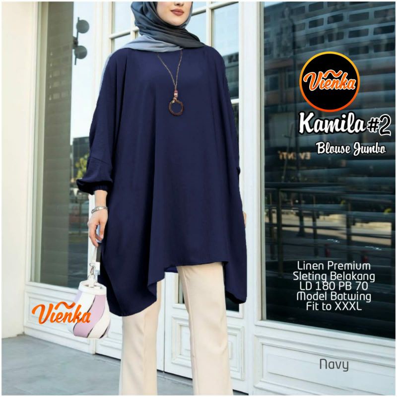 Kamila blouse batwing katun linen jumbo LD 180