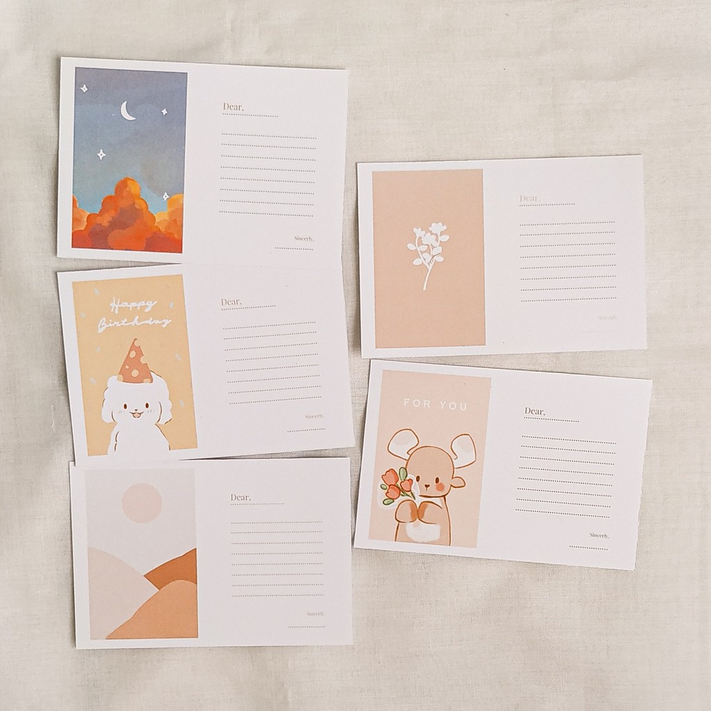 

Deer yu - Postcard / Birthdaycard / Greeting Card / Kartu Dekorasi (1 SET ISI 5, SESUAI FOTO)