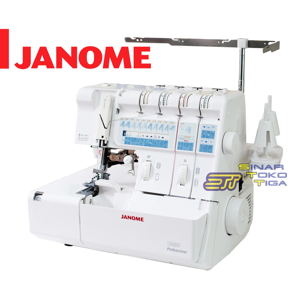 JANOME 1200D PROFESIONAL MESIN JAHIT OVERDEK KAM OBRAS PORTABLE 1200 D