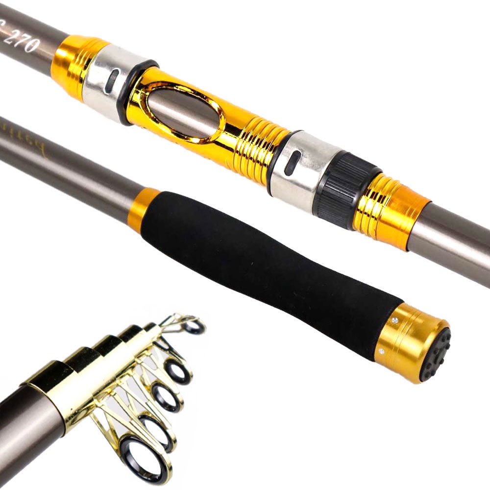 Joran Antena Pancing Laut Yuelong Carbon Fiber 270cm Telescopic