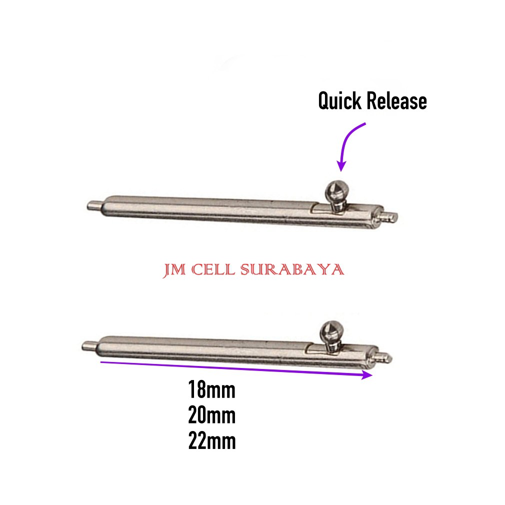 Quick Release Pin Spring Bar Untuk Tali Strap Jam Tangan 18mm 20mm 22mm 24mm