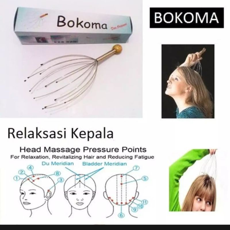 BOKOMA Handy Head Massager Alat Pijat Relaksasi Kepala