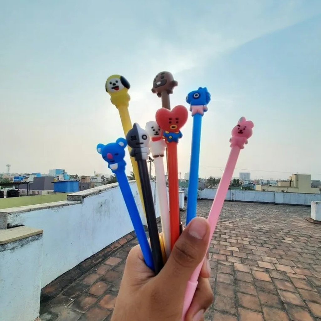 BRGUNIK Pulpen Fancy Gel Pena Karakter KPOP / Perlengkapan Sekolah / Stationary R147