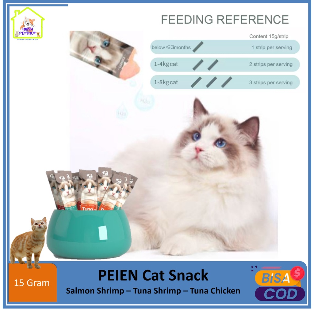 Snack Hewan Peliharaan Cat Strip 15g/Strip Kucing Kecil Dan Kucing Besar Snack Pengemukan Kucing Pelengkapa Hewan Peliharaan PEIEN