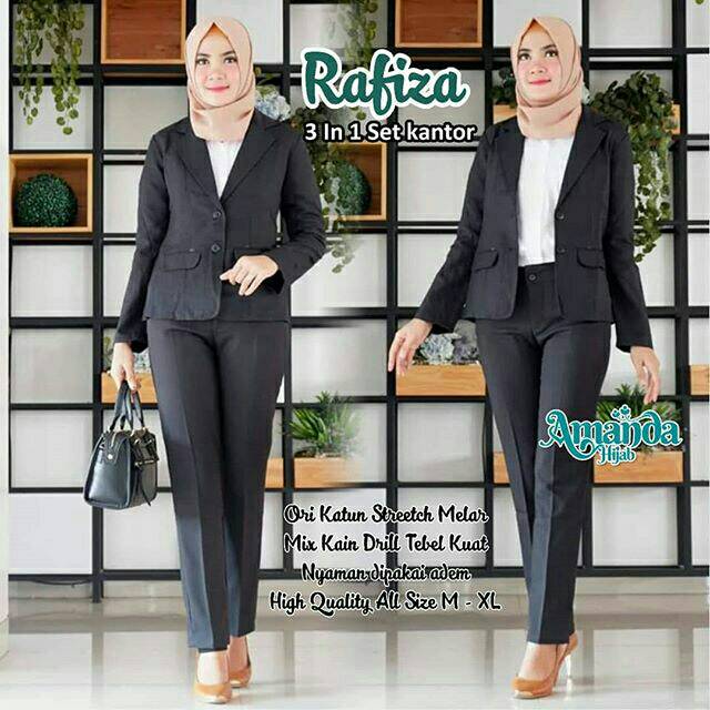 Rafiza setelan baju kerja jas blazer kantor wanita office set