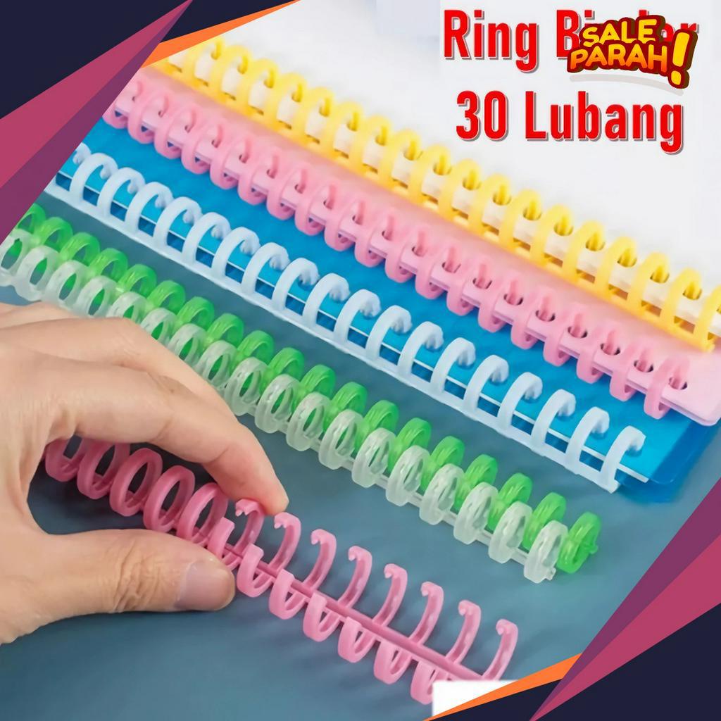 

TERBATAS APEN Ring Binder Plastik Spiral 3 Lubang DIY Strip Lingkaran Buku Cincin Pengikat Kertas Album