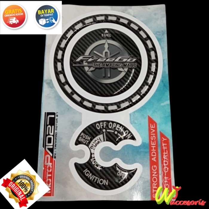 sticker stiker fuelpad keypad Yamaha FREEGO - Putih - Putih