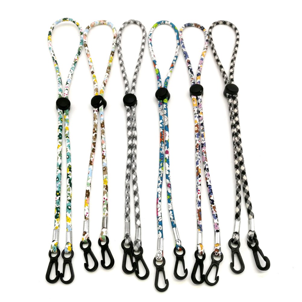 【TK】Soft Colorful Flower Face Mask Lanyard Convenient Holder Cotton Rope Stretchable Anti-lost Anti-drop Mask Hanging Neck Rop Halter Windbreak Ropes