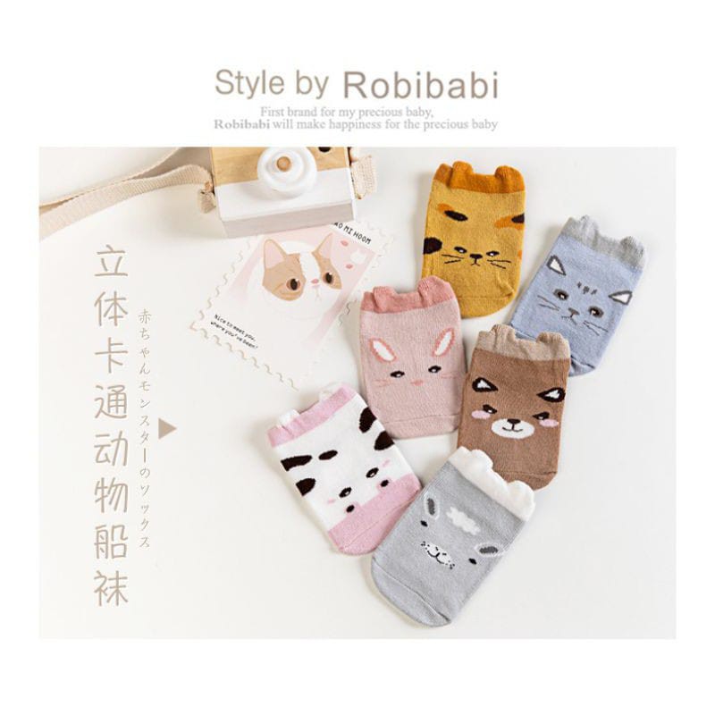 KAOS KAKI BAYI KARAKTER KOREA KAOS KAKI BAYI KAOS KAKI ANAK KARTUN ROBIBABI MOTIF LUCU ANTI SLIP