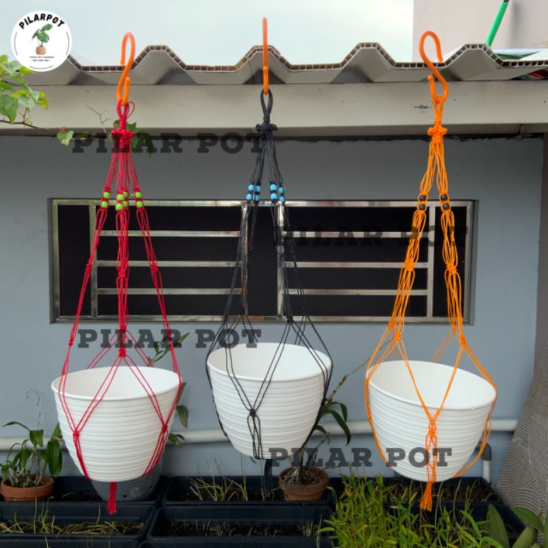 TALI TAMBANG GANTUNGAN POT BUNGA TANAMAN HIAS MACRAME  - GANTUNGAN POT