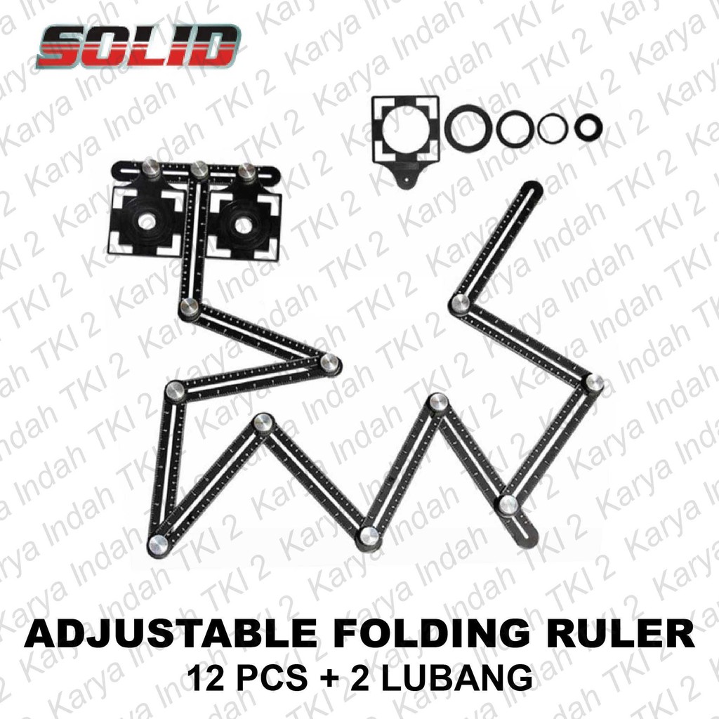 

Adjustable Folding Ruler 12 PCS SOLID Alat Cetak Sudut 2 Lubang Keramik Penggaris Siku Tukang 12PCS