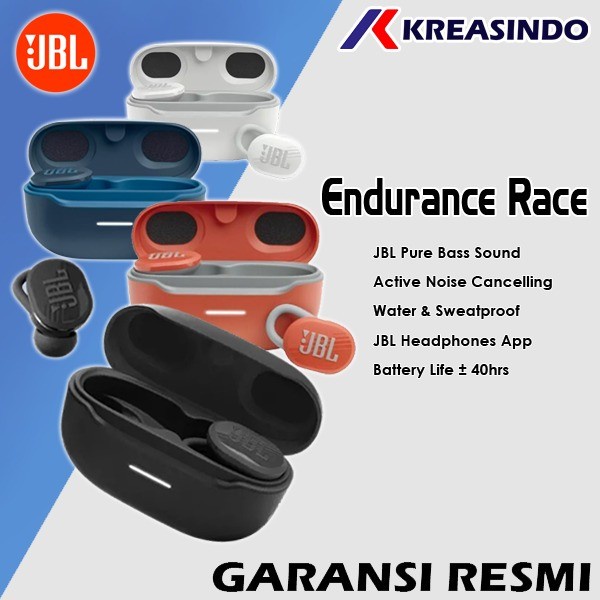 JBL ENDURANCE RACE TWS True Wireless Earphone Resmi