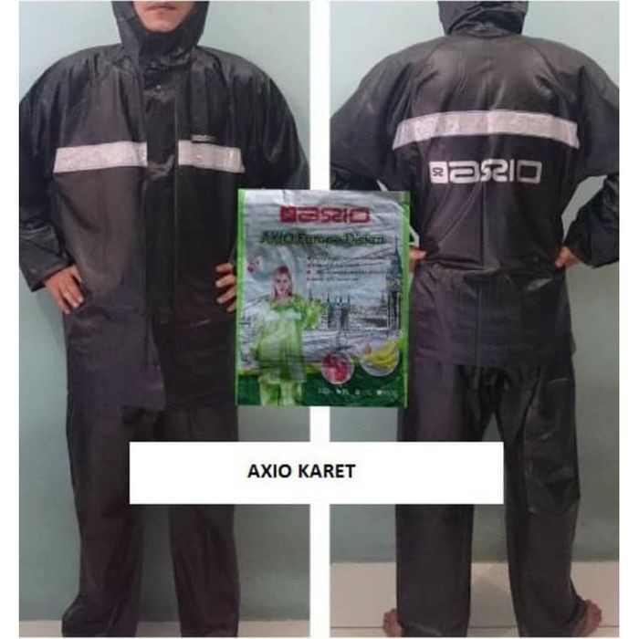 Jas Hujan Axio 661 ORIGINAL/Mantel Hujan Axio Karet 661 Asli/Mantol Axio Rubber 661 Ori/Jas Ujan Raincoat Axio 661 Setelan Dewasa Cewek Cowok