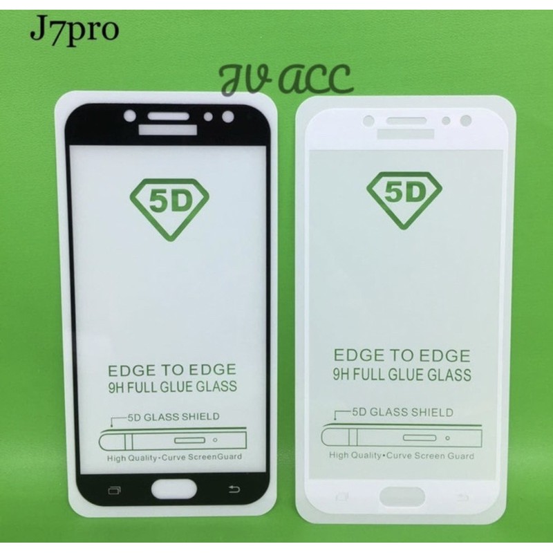 TEMPERED GLASS FULL LEM SAMSUNG J7 PRO J730 J7 PLUS J7+ BLACK WHITE - BC