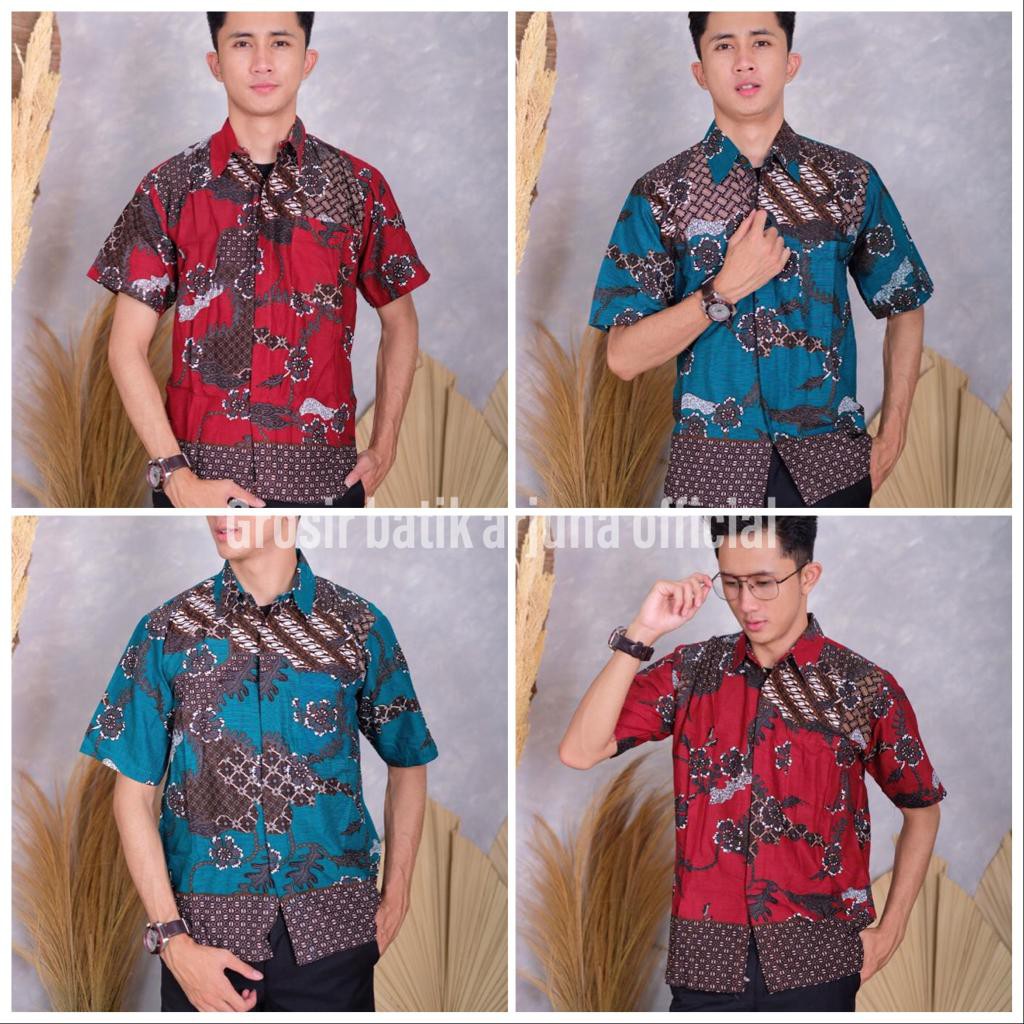 BATIK PRIA LENGAN PENDEK M L XL XXL