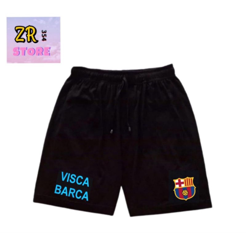 Celana pendek BARCELONA club FOOTBALL / celana boxer short pants katun logo / celana tidur pria wani