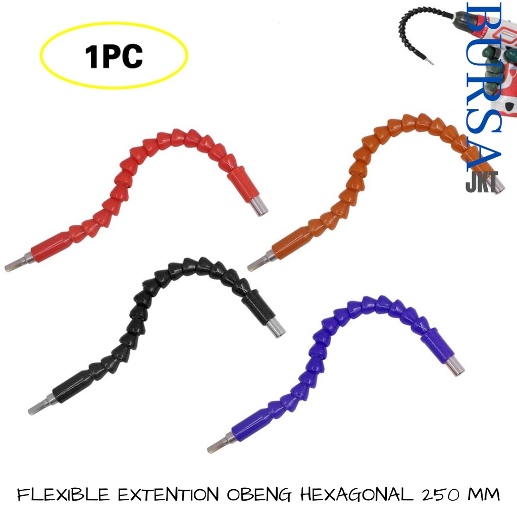 FLEXIBLE SAMBUNGAN KEPALA MATA BOR 25 CM OBENG FLEXIBLE HEX PLASTIK SCREWDRIVER EXTENTION