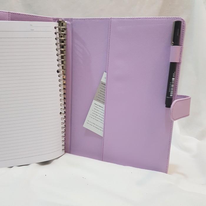 

Binder Kulit Polos Eksklusif 26 Ring Organizer Kertas B5 Ungu Lilac