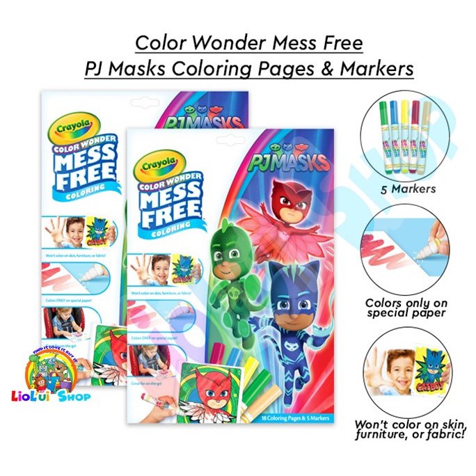 Crayola Pj Masks Original Color Wonder Mess Free Buku Mewarnai