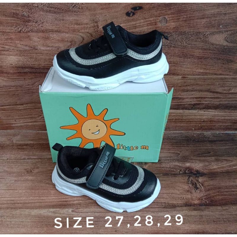 Sepatu Anak Matahari Little M Ori Hitam Silver