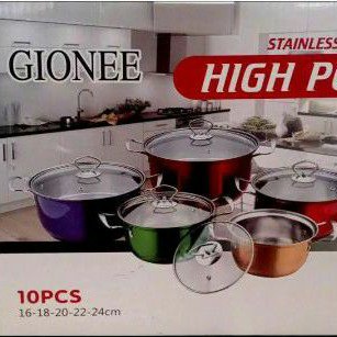 Panci gione high  pot panci warna warni 10set