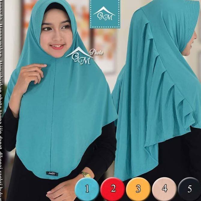 BEST QUALITY MURMER MURAH JILBAB HIJAB LANGSUNG INSTAN BERGO LAZMI POLOS PET ANTEM TERLARIS