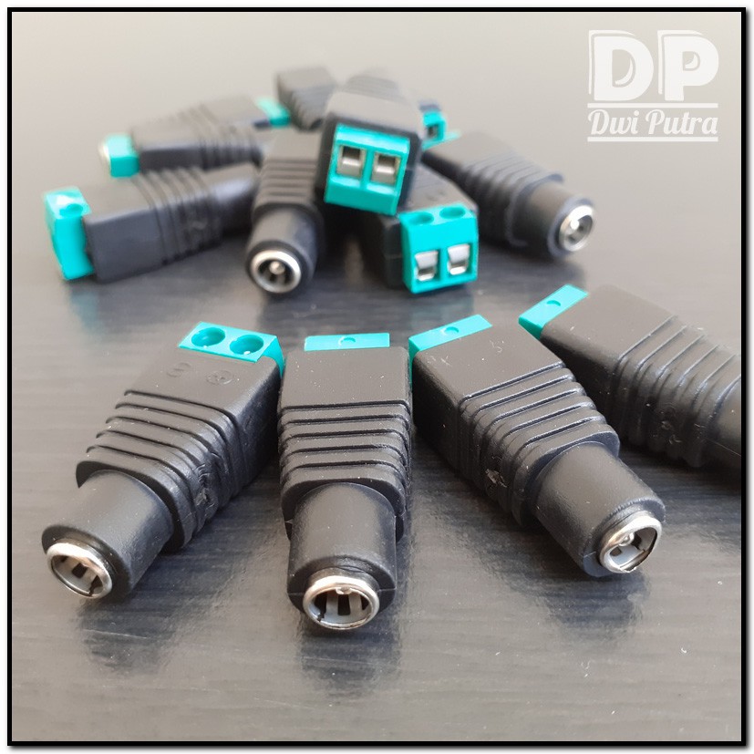 JACK DC FEMALE 2.1x5.5 SKRUP SEKRUP BAUT / JEK PLUG KONEKTOR CONNECTOR CEWEK BETINA / AQUASCAPE CCTV