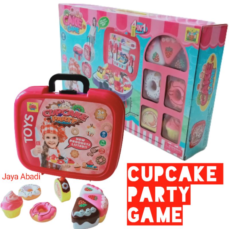 Mainan cupcake party game bisa dipotong potong / Slice 4in1 36788-89