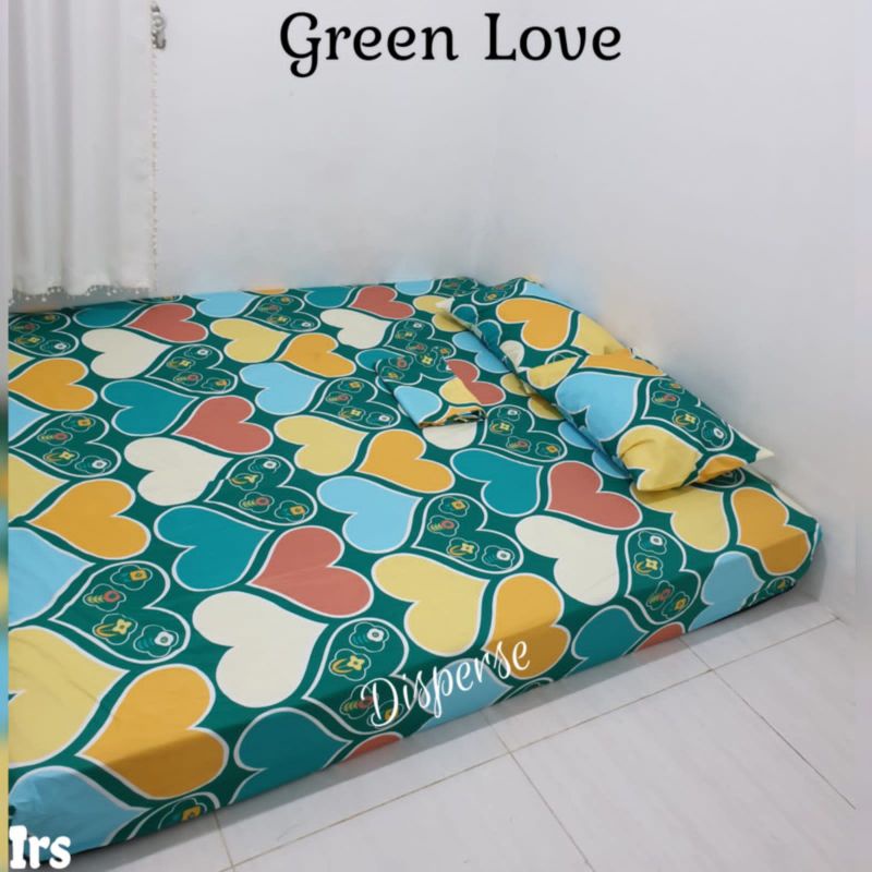 SALE 10.10 SPREI GREEN LOVE/ sprei panda love/ lamdmark star/ hello kitty strawberry homemade