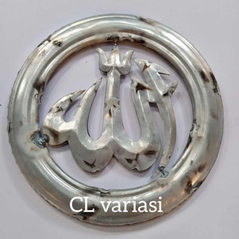 ring lafad ALLAH MUHAMMAD plat besi tampilan 2 muka ornamen pagar besi