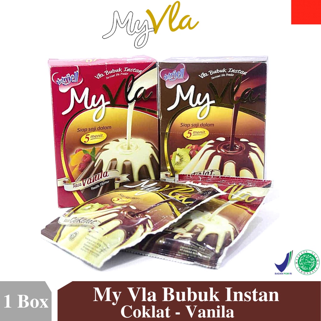 

My Vla Bubuk Instan Coklat Vanila 1 Box Isi 6 Sachet