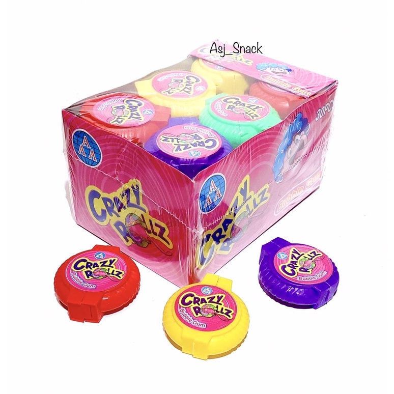 

Permen Karet Aneka Rasa, Crazy Roll Bubble Gum ( 30 pcs x 6g )