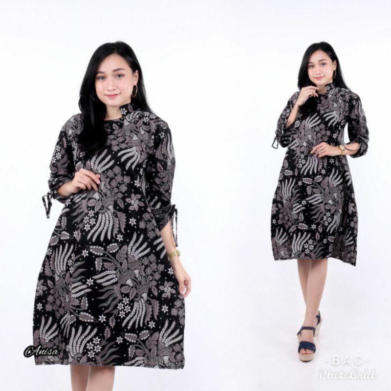 PROMO BATIK COUPLE KELUARGA SARIMBIT sania ruffle batik ori ndoro jowi motif MANGGAR ABU-TUNIK