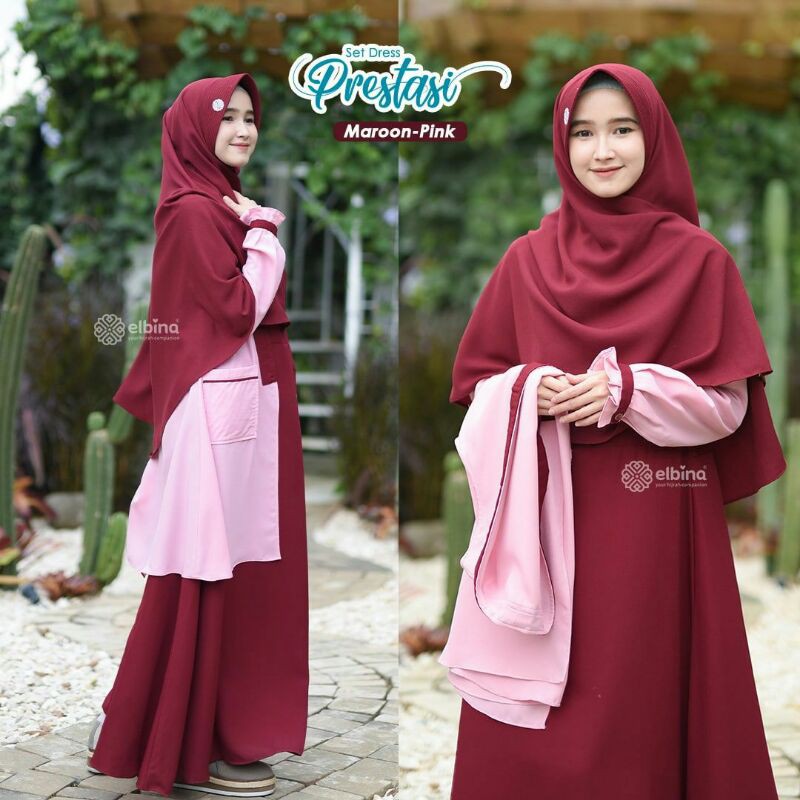 Elbina Hijab / Gamis Prestasi /Gamis Outer Syar'i