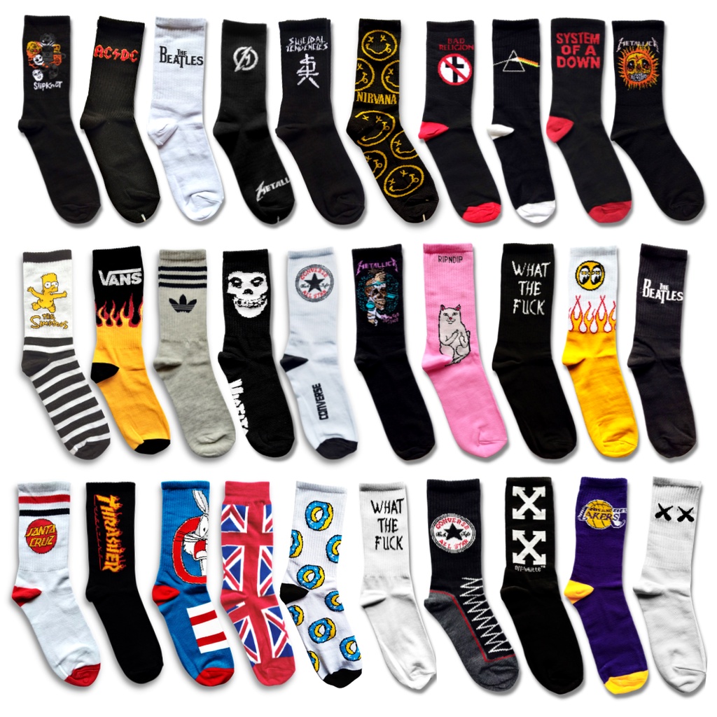 [PROMO] Kaos Kaki Pria Motif Skate Oldschool - Kaos Kaki Sport - Kaos Kaki Band - The Muds Official