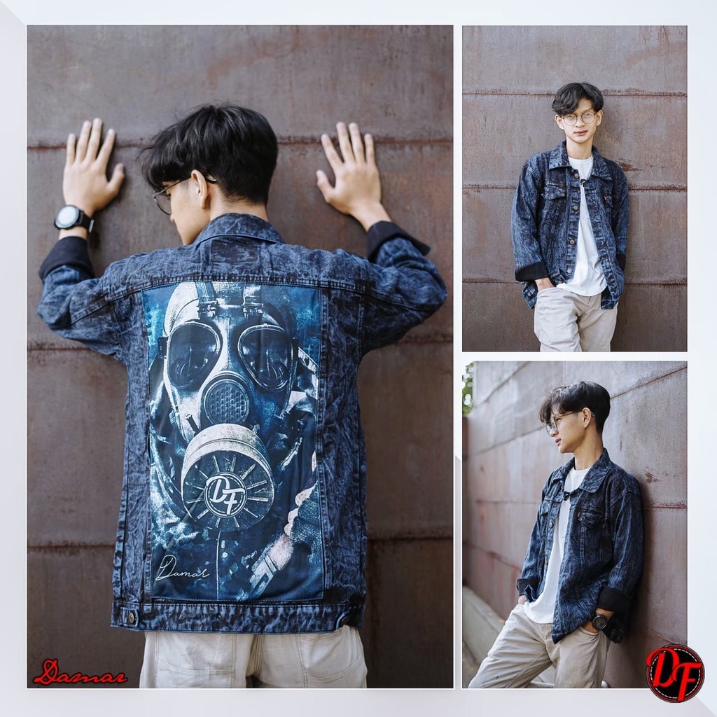 JAKET JEANS DENIM PRINTING GAMBAR ANIMASI REMAJA MOTOR GAUL KEKINIAN TREND 2022 TERLARIS