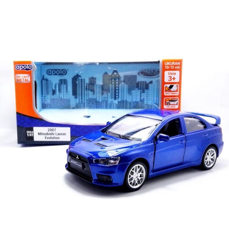 Apolo msz diecast Mitsubishi Lancer evolution biru