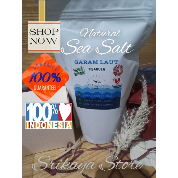 

sea salt/garam laut natural/garam laut TEJAKULA. BERAT 250GRAM