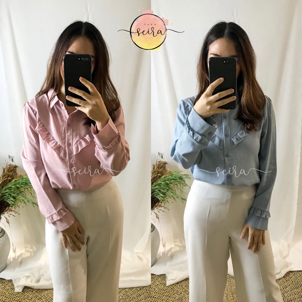 [BISA COD] CELESTA TOP - Atasan Kemeja Casual / Baju Bangkok Premium Import