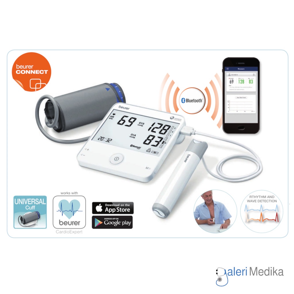 Tensimeter Digital Beurer BM95 / BM 95 / BM-95 dengan EKG Monitor Irama Jantung