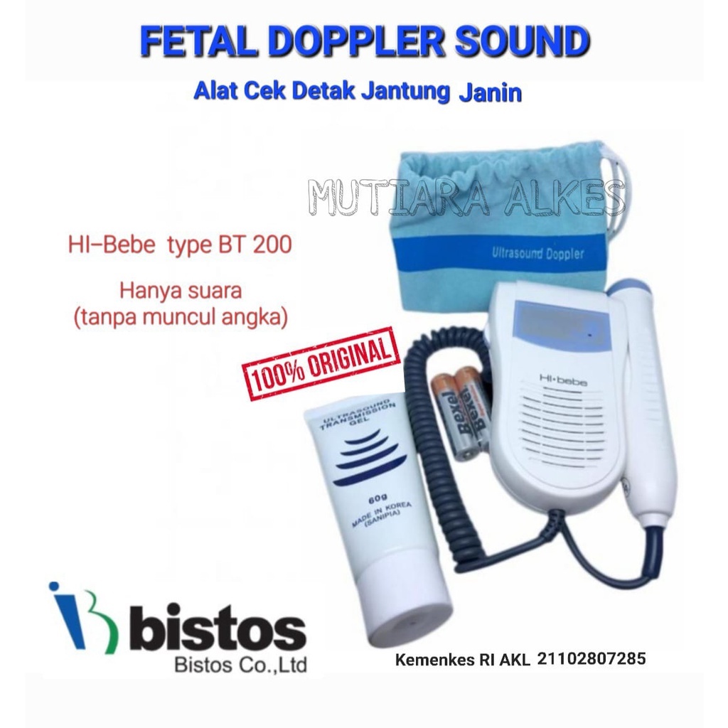 Dopler BISTOS Hi Bebe BT-200 Sound (SUARA) GARANSI - Doppler Alat Detak jantung bayi BT 200 S Bistos