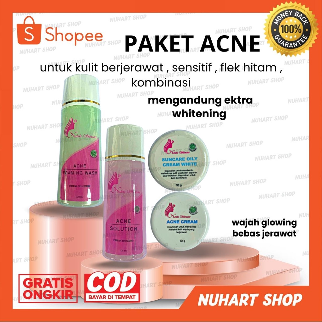 (ECERAN) NAHDA SKINCARE PAKET ACNE BPOM ORIGINAL 100% (BISA ECER)